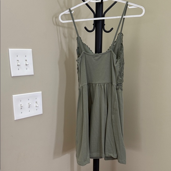 Topshop Olive Green Mini Dress - Picture 3 of 4